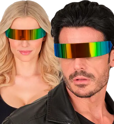 Rainbow Mirror Sunglasses – Multicolor Reflective Glasses – Costume Accessory