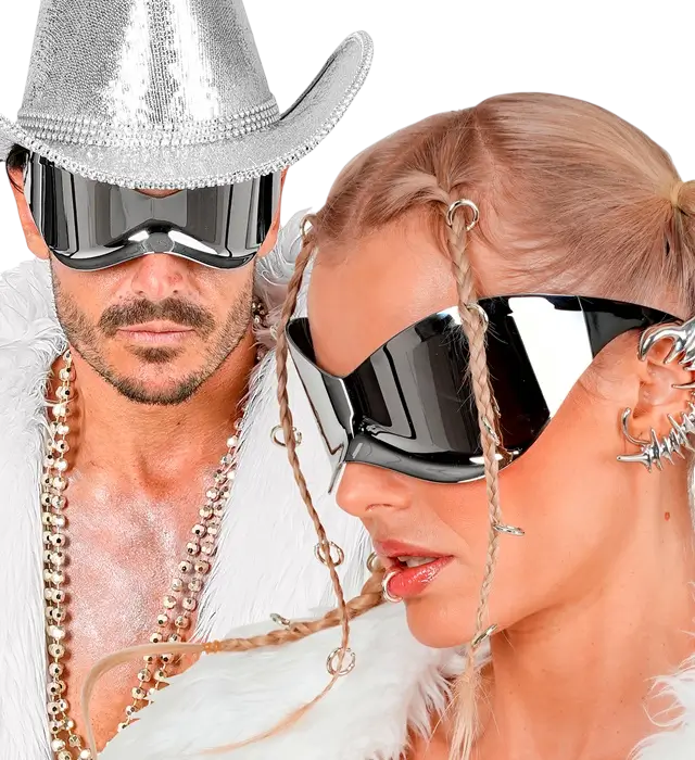 Super Mirror Sunglasses – Reflective Lens Glasses – Costume Accessory