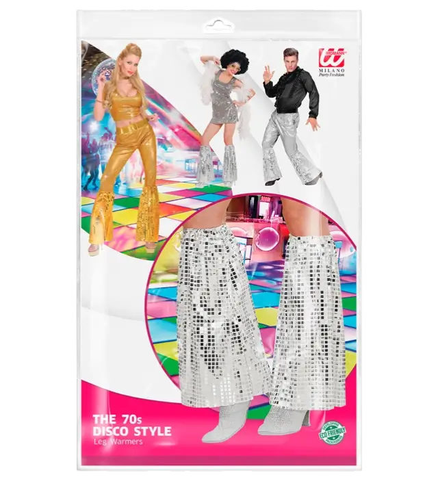 Silver Sequin Disco Leg Warmers – 70s Style Costume Accessory