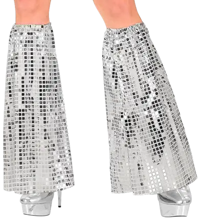 Silver Sequin Disco Leg Warmers – 70s Style Costume Accessory