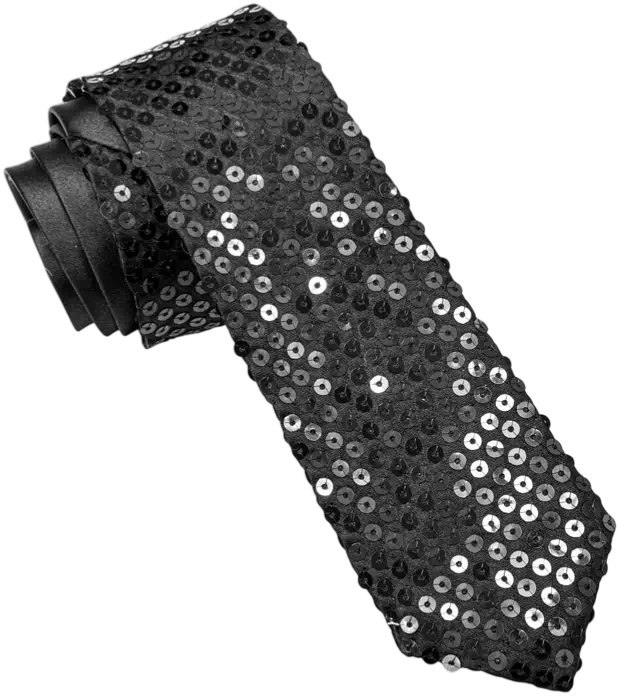 Black Sequin Tie – Disco Costume Accessory