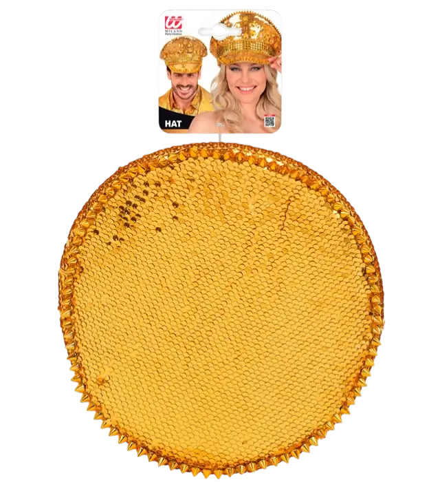 Festival Hat with Studs, Jewels and Gold Sequins – Costume Accessory