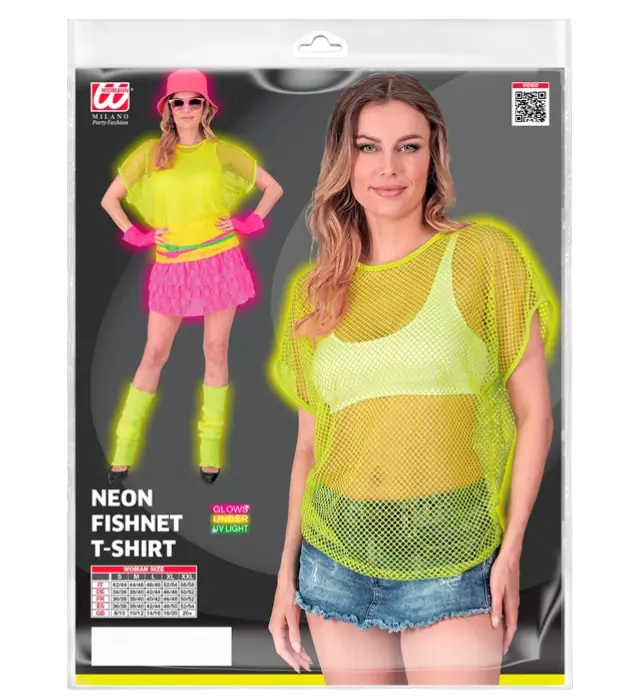 Neon Yellow Mesh Shirt – 80s Disco Costume Shirt