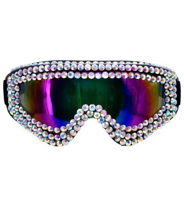 Après-Ski Glasses with Rhinestones – Winter Festival Party Glasses – Costume Accessory