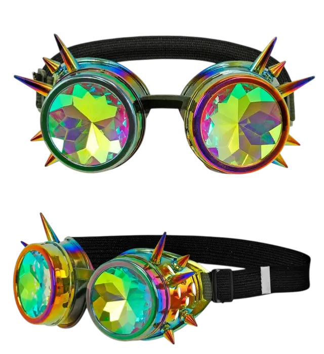 Steampunk Kaleidoscope Glasses – Retro Futuristic Costume Accessory