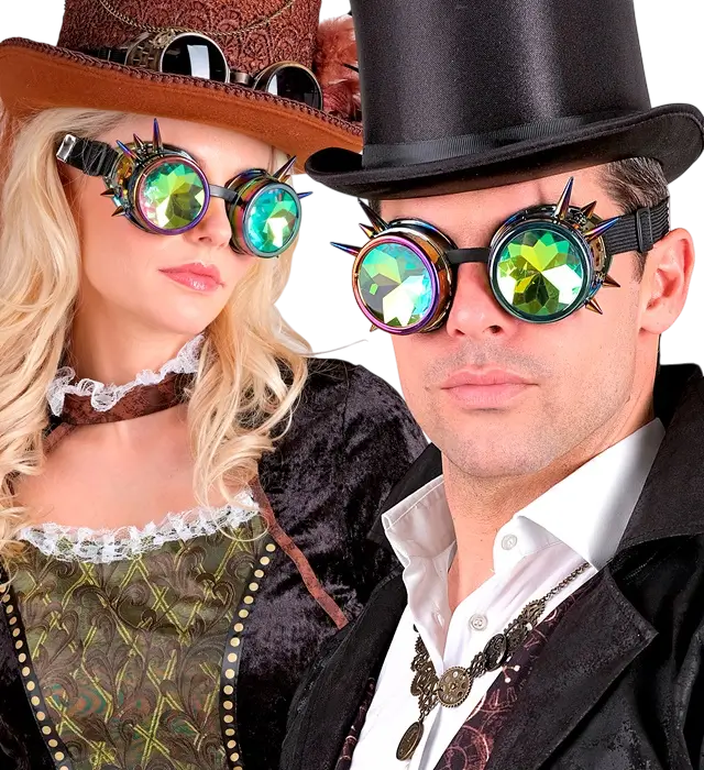 Steampunk Kaleidoscope Glasses – Retro Futuristic Costume Accessory