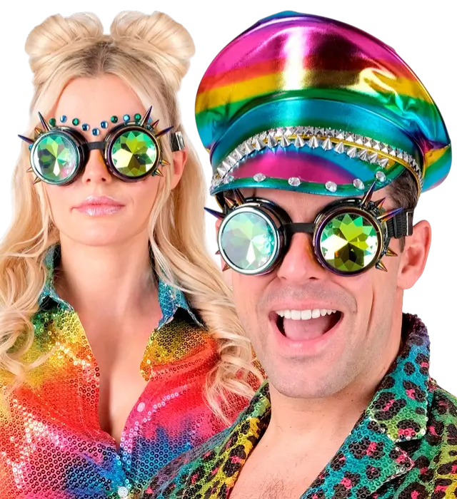 Steampunk Kaleidoscope Glasses – Retro Futuristic Costume Accessory