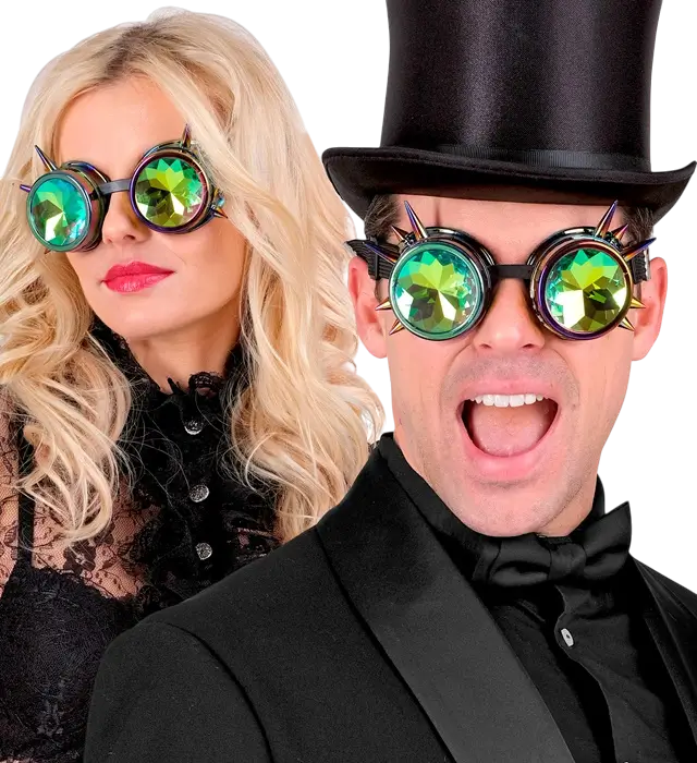 Steampunk Kaleidoscope Glasses – Retro Futuristic Costume Accessory