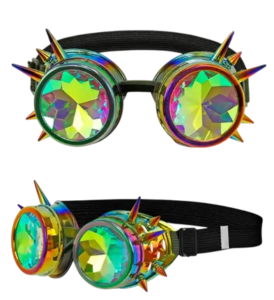 Steampunk Kaleidoscope Glasses – Retro Futuristic Costume Accessory