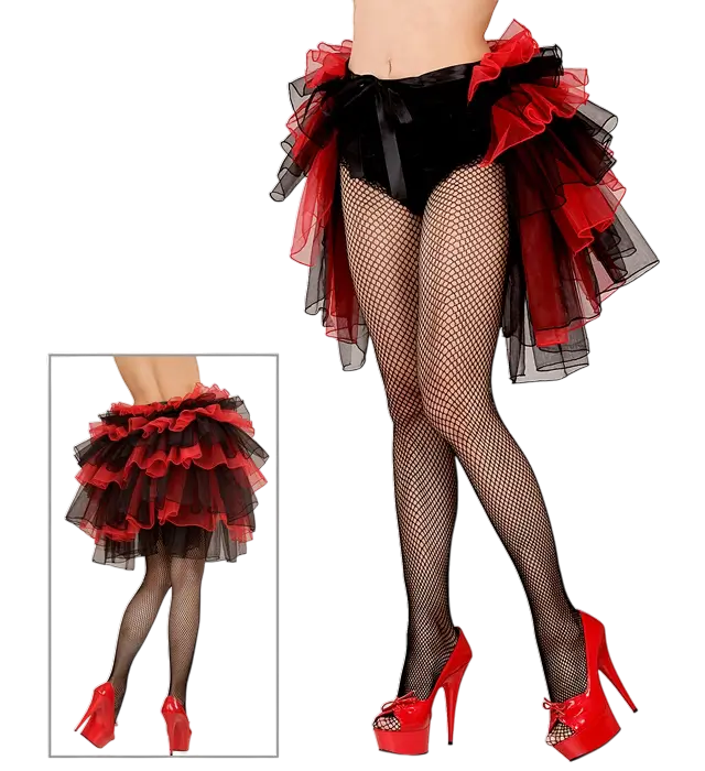 "BURLESQUE AND GOTHIC SKIRT WITH BLACK AND RED LACE".