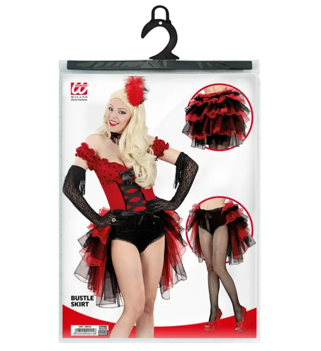 "BURLESQUE AND GOTHIC SKIRT WITH BLACK AND RED LACE".