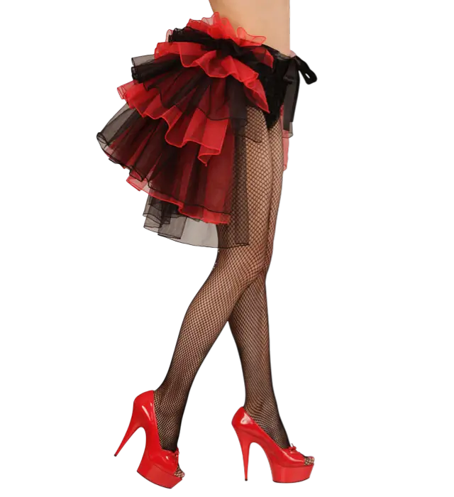 "BURLESQUE AND GOTHIC SKIRT WITH BLACK AND RED LACE".