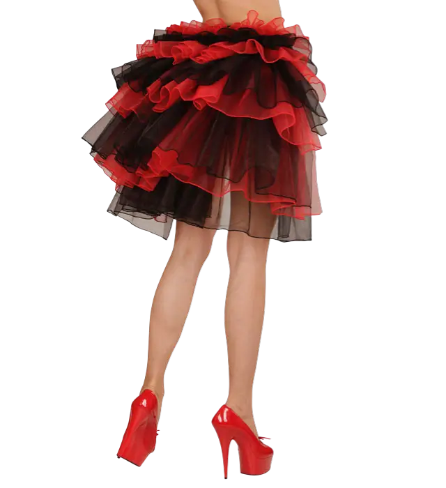 "BURLESQUE AND GOTHIC SKIRT WITH BLACK AND RED LACE".