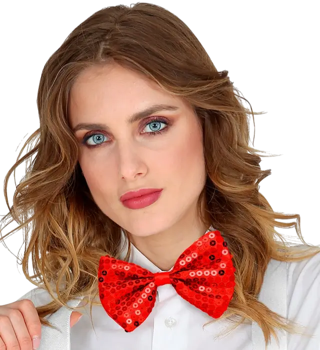 "RED SEQUINED BOW TIE