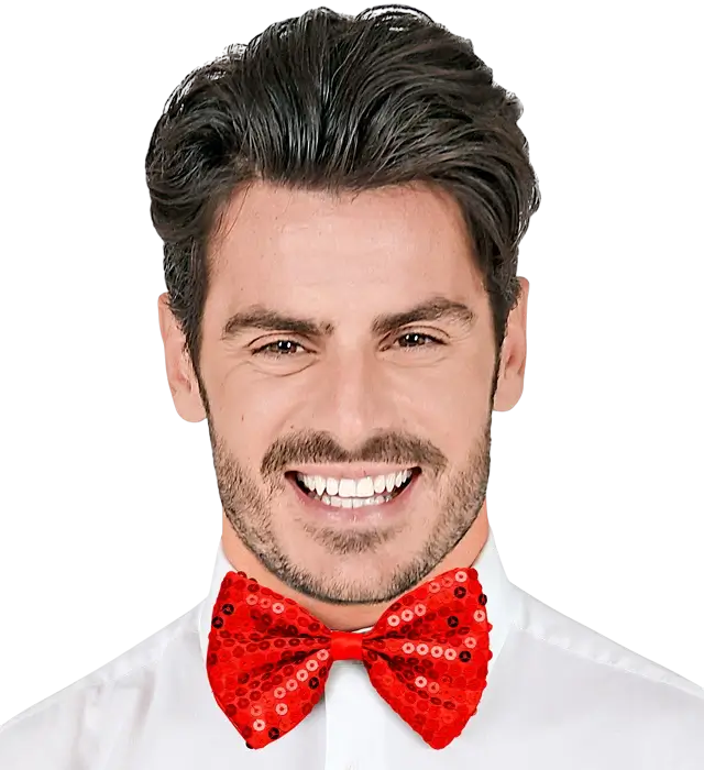 "RED SEQUINED BOW TIE