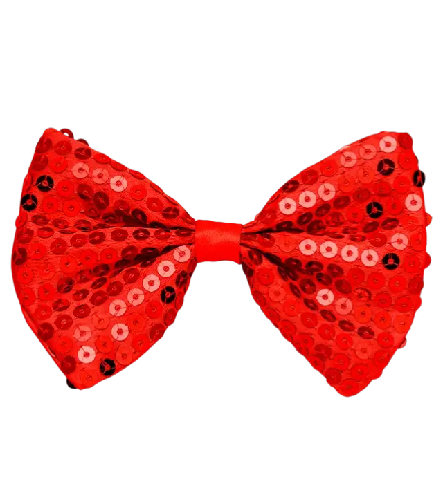 "RED SEQUINED BOW TIE