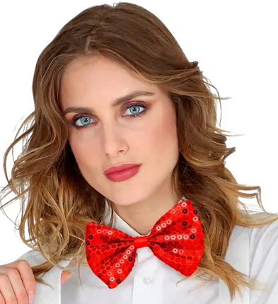 RED SEQUINED BOW TIE