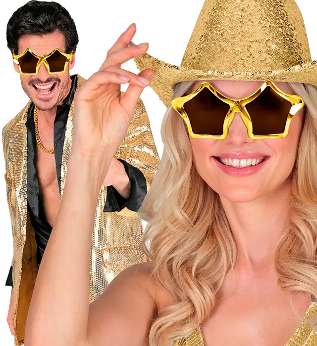 Gold Metallic Sunglasses – Costume Accessory