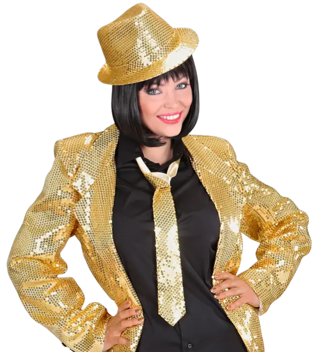 Gold Sequin Tie – Disco Costume Accessory