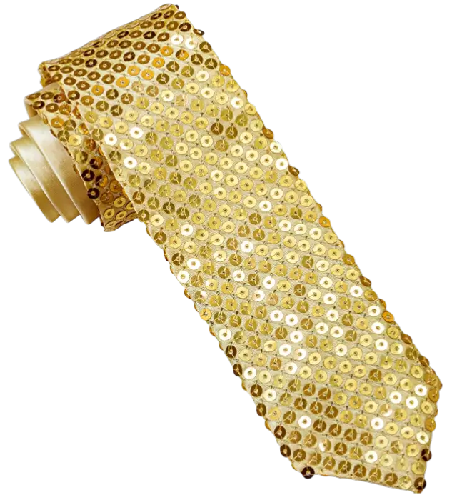 Gold Sequin Tie – Disco Costume Accessory
