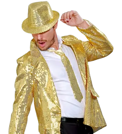Gold Sequin Tie – Disco Costume Accessory