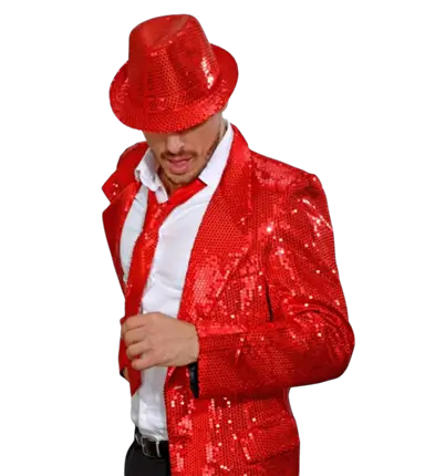 Red Sequin Tie – Disco Costume Accessory