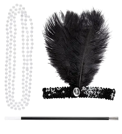 CHARLESTON (sequined headband, necklace, cigarette holder)