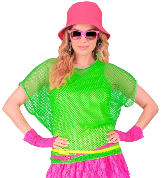 Neon Green Mesh Shirt – 80s Disco Costume Shirt