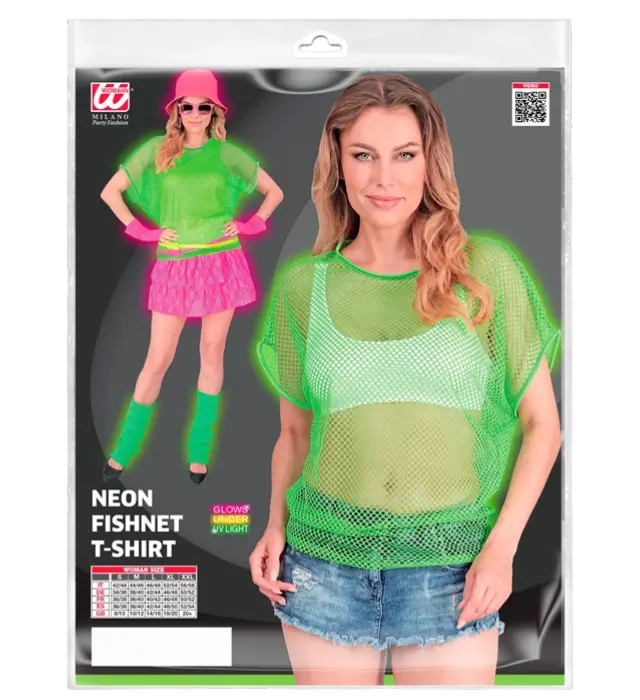 Neon Green Mesh Shirt – 80s Disco Costume Shirt