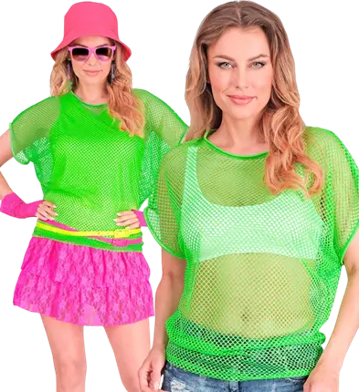Neon Green Mesh Shirt – 80s Disco Costume Shirt