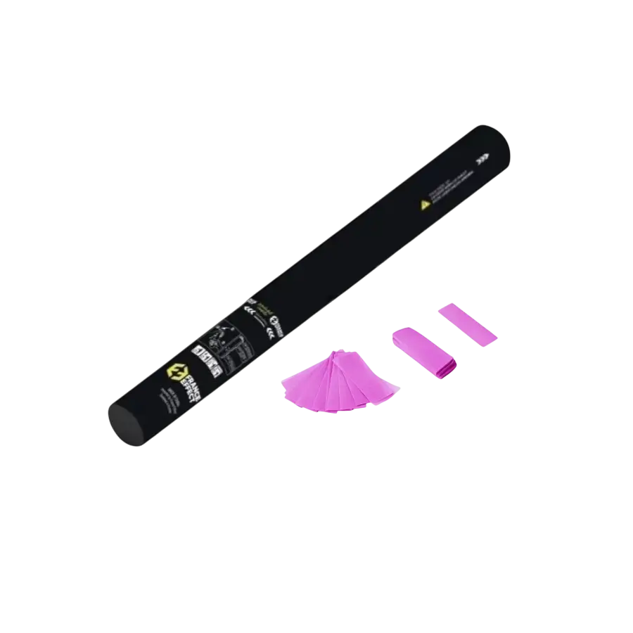 Manual confetti gun 40cm - Pink