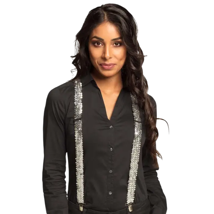 Silver sequin straps