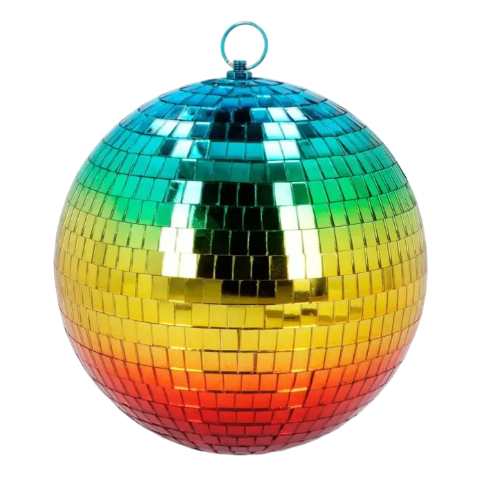 20cm rainbow disco ball (M)