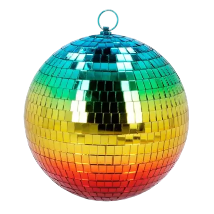 20cm rainbow disco ball (M)