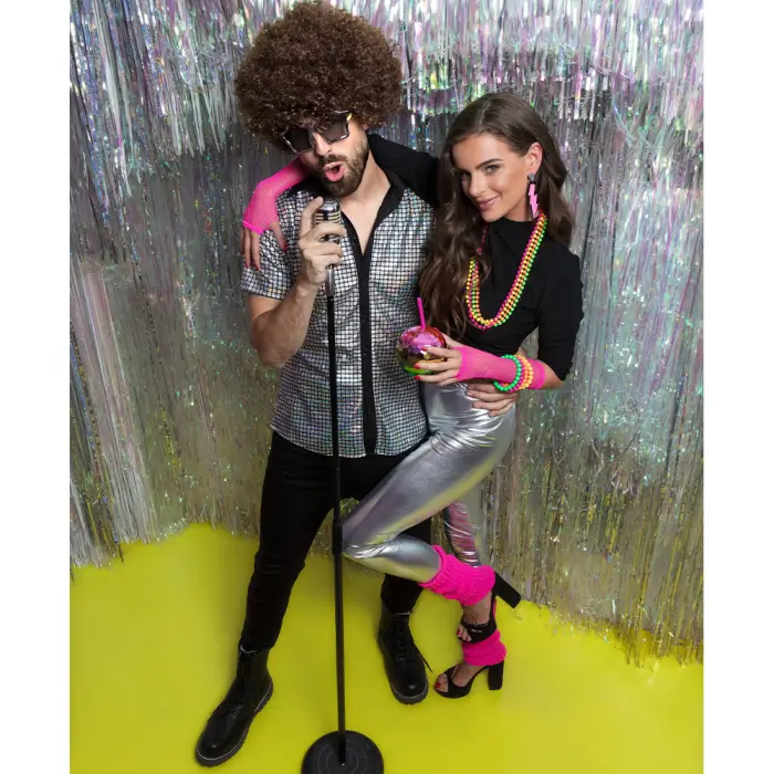 Disco ball cup with rainbow straw 600ml