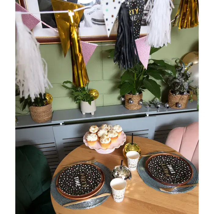 Ball disco cup with silver straw 600ml