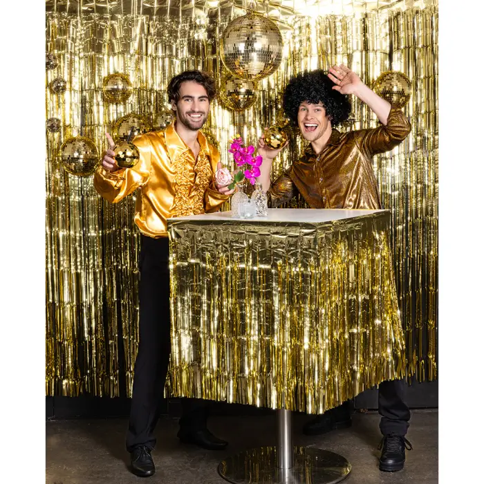 Ball disco cup with gold straw 600ml