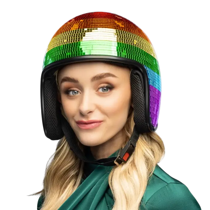 Rainbow disco headphones
