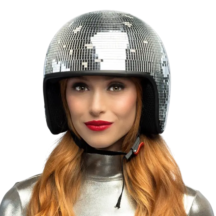 Silver Disco Helmet