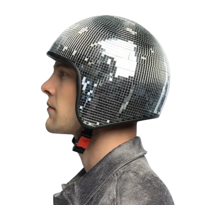 Silver Disco Helmet