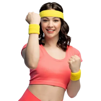 Set of 3 yellow terry headbands