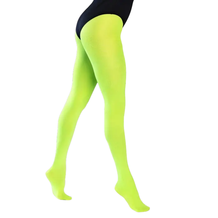 Opaque neon green tights