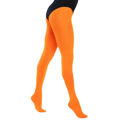 Opaque fluorescent orange tights