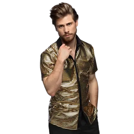 Disco diamond gold shirt (M)