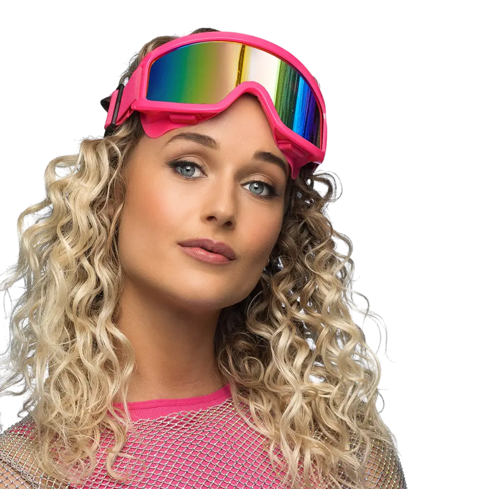 Ski goggles for party and costume – Neon pink