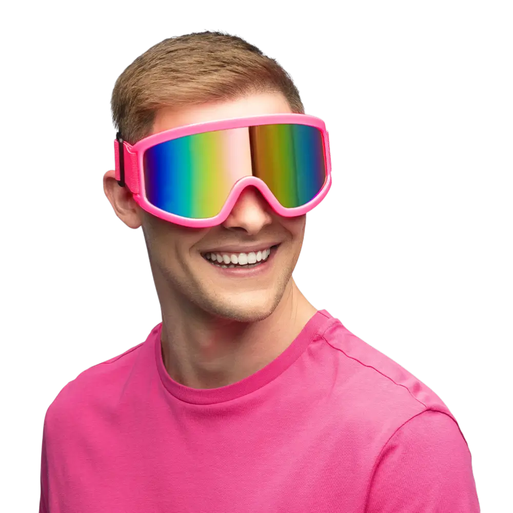 Ski goggles for party and costume – Neon pink