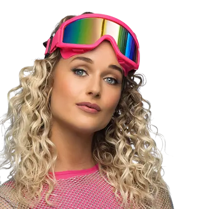 Ski goggles for party and costume – Neon pink