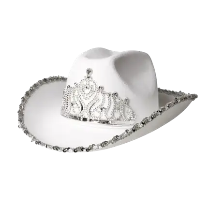 Cowboy hat with fringes for costume “Glimmer” – White