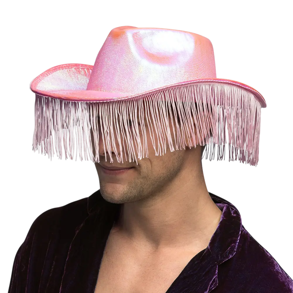 Cowboy hat with fringes for costume “Fabulous” – Pink