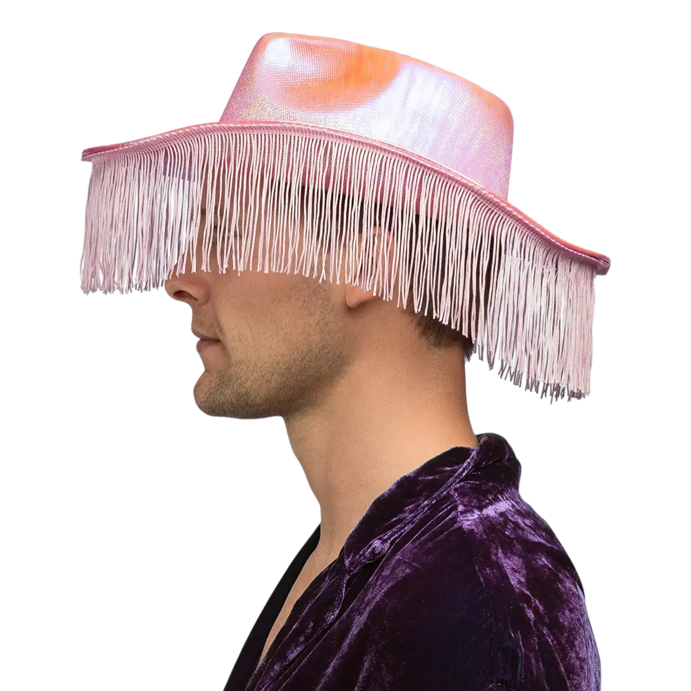 Cowboy hat with fringes for costume “Fabulous” – Pink